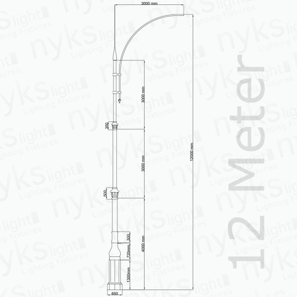Irak Pole 12 Meter NY70951 Technic Drawing