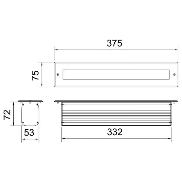 12W Zemin Wallwasher Teknik Çizim