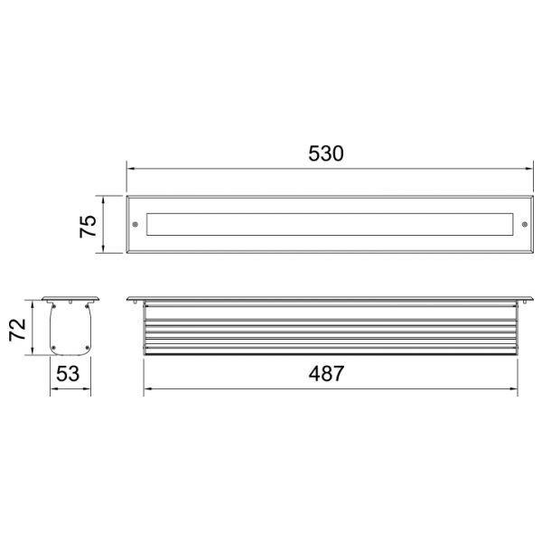 24W Zemin Wallwasher Teknik Çizim