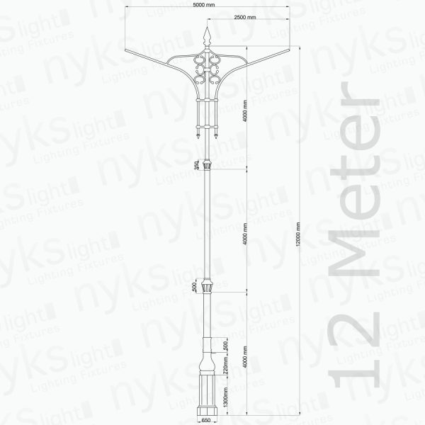 Irak Pole 12metre Teknik Çizim